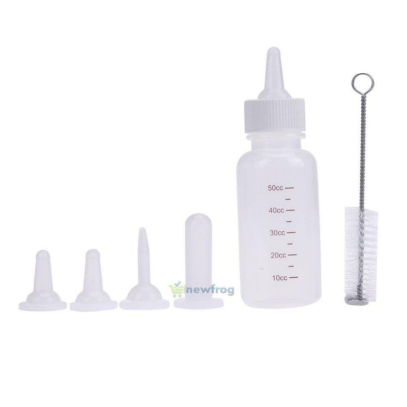 6Pcs Clear Puppy Kitten Feeding Bottle Pet Dog Cat Nursing Water Milk Feeder Kit