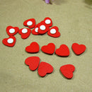 100pcs Wood Stickers Adhesive Red Heart 2.Tape For Wedding Favors