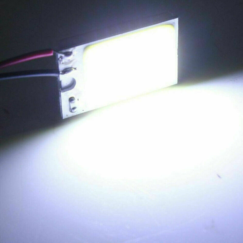 5 Packs White COB Led Panel Dome Light Interior Lamp 12V + T10 Festoon Adapters