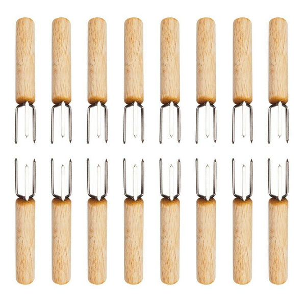 16 Pcs Set 304 Stainless Steel Corn Barbecue Holders Fork Bbq Portable Beef H5S8