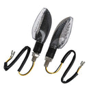 2pcs 12V Carbon Motorcycle Motorbike LED Turn Signal Indicator Light Yellow
