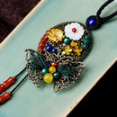 Ethnic Style Long Necklace Chain Shell Flower Item Sweater Chain Butterfly