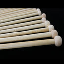 18 Sizes 36cm Single Pointed Bamboo Knitting Needles Set Kit (2.0mm - 10.0m