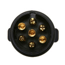 12V 7-Way Round Plastic RV Trailer Plug Connector Plug (Black)