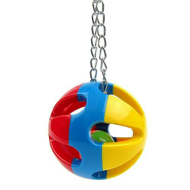 5pcs Bulk Bird Parrot Toys Hanging Bell Pet Cage Hammock Swing Wooden L BOO