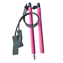 Portable Pilates Bar Stick with Resistance Band for Gym Fitness (Rose Red)