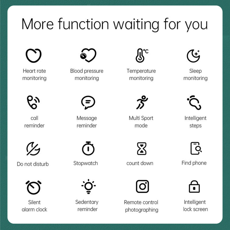 Bluetooth Fitness Tracker Smart Watch Bracelet Sleep Monitor for Women Men