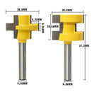 2pc 1/4 Inch Shank Tongue and Groove Router Bit for Woodworking Cutter Tools