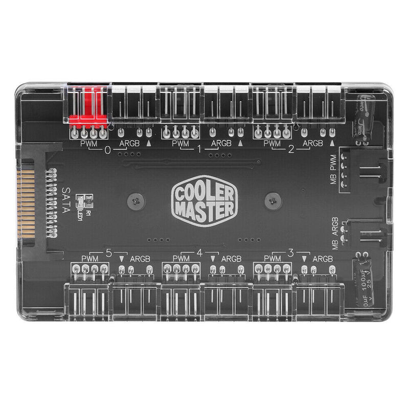 1 to 6 PWM ARGB Fan HUB Splitter 4 Pin PWM 3 Pin Addressable RGB Adapter