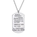 Lettering Always Remember You Are Braver Pendant Inspirational Necklace JewelryJ