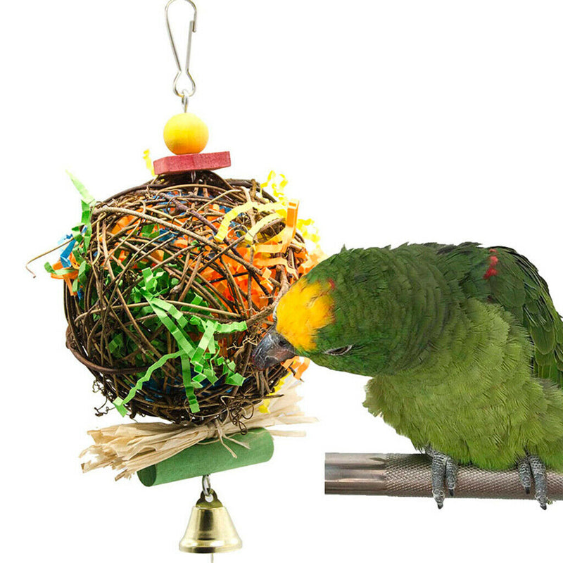 2Pcs Medium Bird Parrot Toys - Multicolored Tearing Toys for Conures Cockatiels