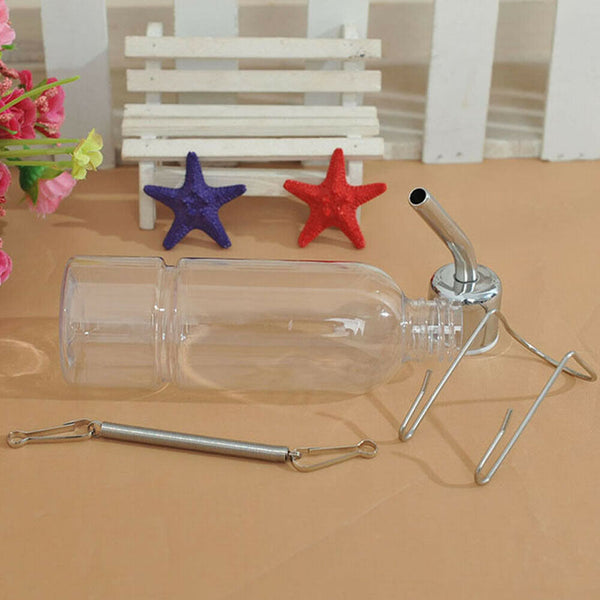 Stainless Steel 180ml Drinking Straws Water Bottle Feeder Pet Rat Hamster Rabbit