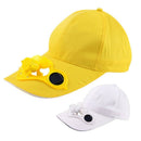 White Solar Powered Fan Summer Sport Outdoor Hat Cap With Solar Sun Power C