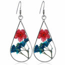 Pressed Flower Teardrop Earrings