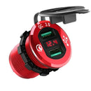 Quick Charge 3.0 USB Charger Socket, 12V/24V Dual USB Car Power Outlet Wate