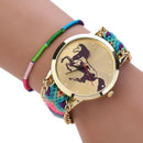 woman National Wind Weave DIY Pentium horse Bracelet Watch 10#