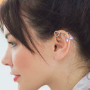 Stainless Steel Zircon Piercing Stud Earrings Ornament Jewelry Gift (Pink) A