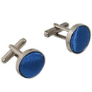 Wedding Party,Evening Mens Woven Silk Tie, Hanky & Cufflinks Set -Royal blu