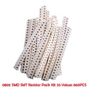 0805 Smd Resistor Kit Assorted Kit 1ohm-1M Ohm 1% 33valuesx 20pcs=660pcs Sa