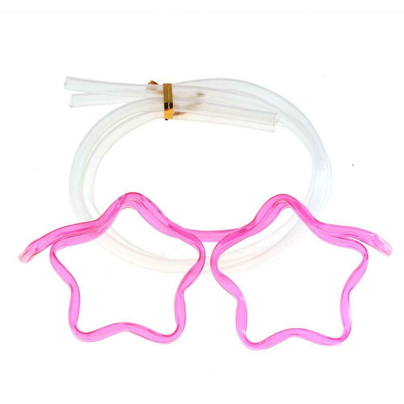 Creative Flexible Soft Plastic Glasses Straw Kid Party Drinking Tube (A)