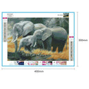 5D DIY Full Drill Diamond Painting Elephant Family Cross Stitch Embroidery