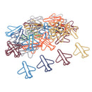 60Pcs Assorted Airplane Metal Paper Clips Bookmarks Office Stationery Crafts