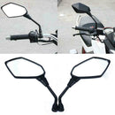 10mm Black Motorcycle Bike Wing Rear View Side Mirrors A0K4 Pair Rearv Moto H2V9