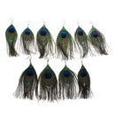 5 pairs real multicolor feather of Peacock of the Pendants earrings P1Z1