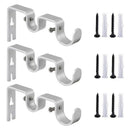 3Pcs/Set Curtain Rod Brackets Heavy Duty Double Rod Holders Durable Metal C F4U8
