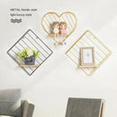 Metal Floating Shelf Organizer Geometric Home Bathroom Golden Heart Shaped