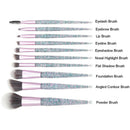 10Pcs Rhinestone Crystal Glitter Makeup Brushes Set Professional Foundation Q1N9