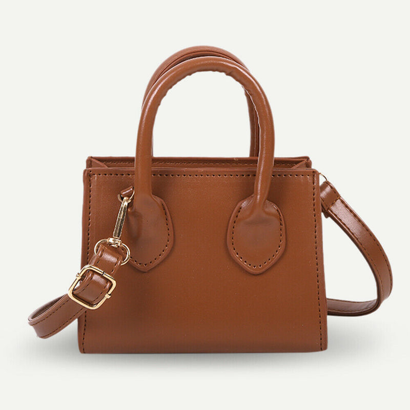 Fashion Solid Women Shoulder Handbag PU Totes Crossbody Bags (Light Brown)