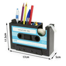Cassette Tape Dispenser Pen Holder Vase Pencil Pot Stationery Desk Tidy Con