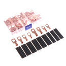 140Pcs Car Auto Copper Ring Lug Terminal Wire Bare Cable Crimp Connectors Ki Nw