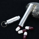 Aluminum Pill Box Case Capsule Shape Keychain Outdoor Waterproof Pill BoxBX