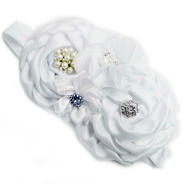 Girls Baby Children Satin Rose Headband Hair Bow Band Acsories #gib