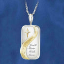 You Will Never Walk Alone Letter Couple Square Necklace Womens Pendant Jewe C9E5