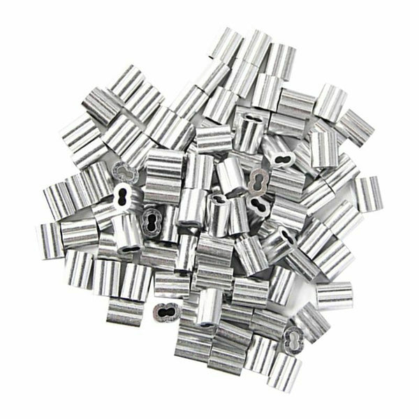 120x Aluminum Crimping Loop Sleeve for 2mm Diameter Wire Rope and Cable M8G7