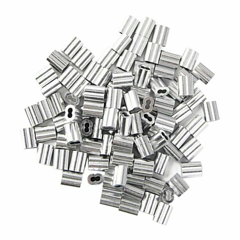 120x Aluminum Crimping Loop Sleeve for 2mm Diameter Wire Rope and Cable M8G7