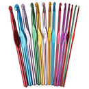 14 Multi Coloured Aluminium Crochet Needles Hooks 2mm-10mm Set Knitting Stitches