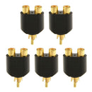 5pcs RCA 1 Male to Dual Female Audio Video Y Splitter Adapter Plug Converter