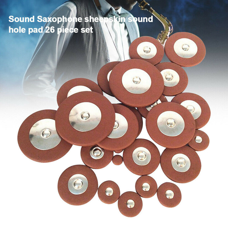 26pcs/set For Alto Saxophone Sax Pads Woodwind Instruments Artificial Leather