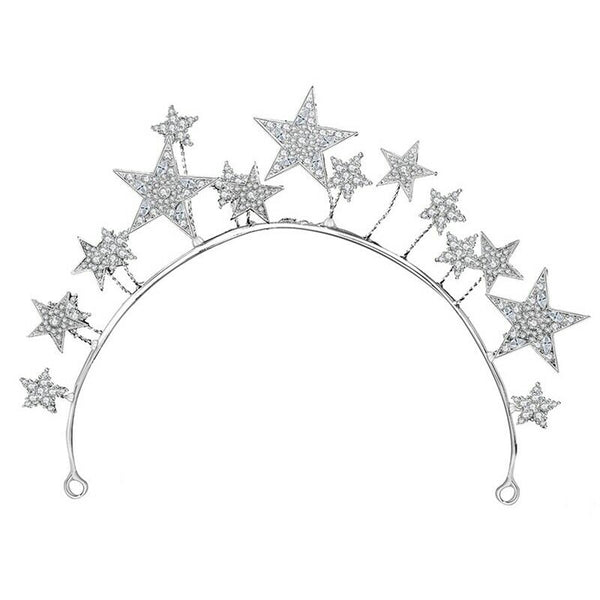 Star Bride Crown Headband Wedding Hair Accessories Bridal Jewelry Wedding D S6T2