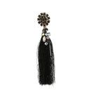 Round Flowers Top Tassel Long Earrings for Women Sexy Charm Fringed Drop Da