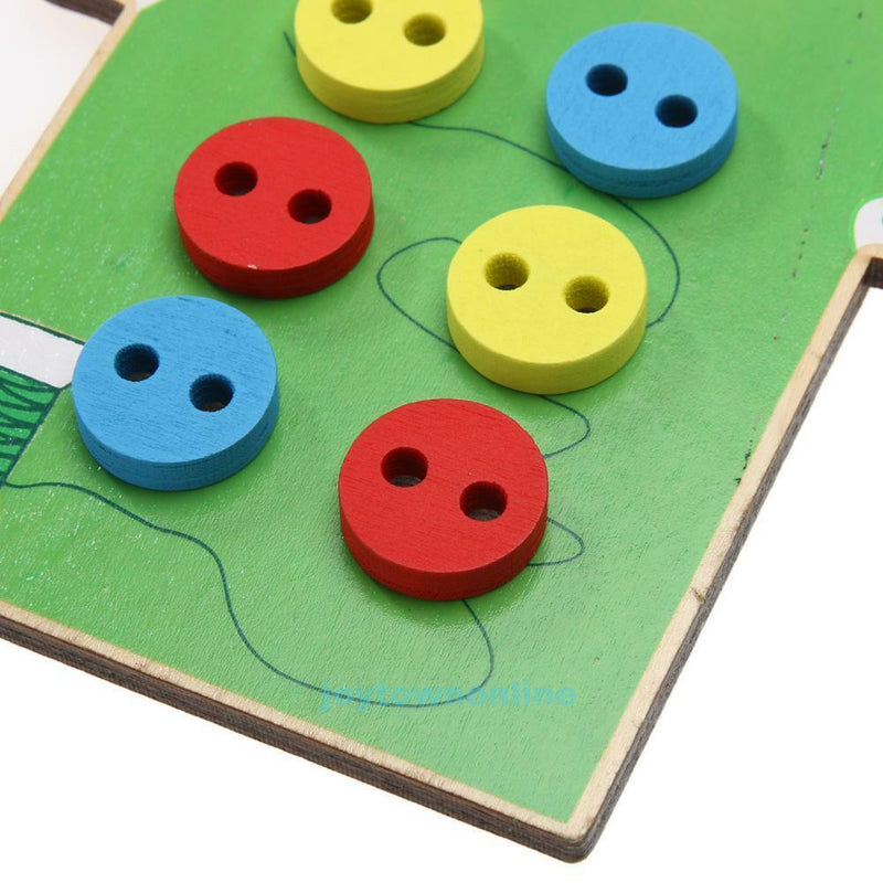 Kids Early Educational Game Toys Children Sew On Buttons Lacing Board Funny Toys