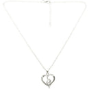 mother child Holding hands Heart-shaped Inlay Diamond Pendant Necklace