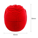 Rose Flower Flocking Ring Box Holder Wedding Valentine Gift Jewelry Packing Case