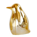 2pieces Golden Bird Statue Desktop Ceramic Display Home Office Decor M+L