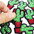 3pcs Cactus Embroidery Fabric Applique Iron/Sew on Patches For Clothing  Z FT