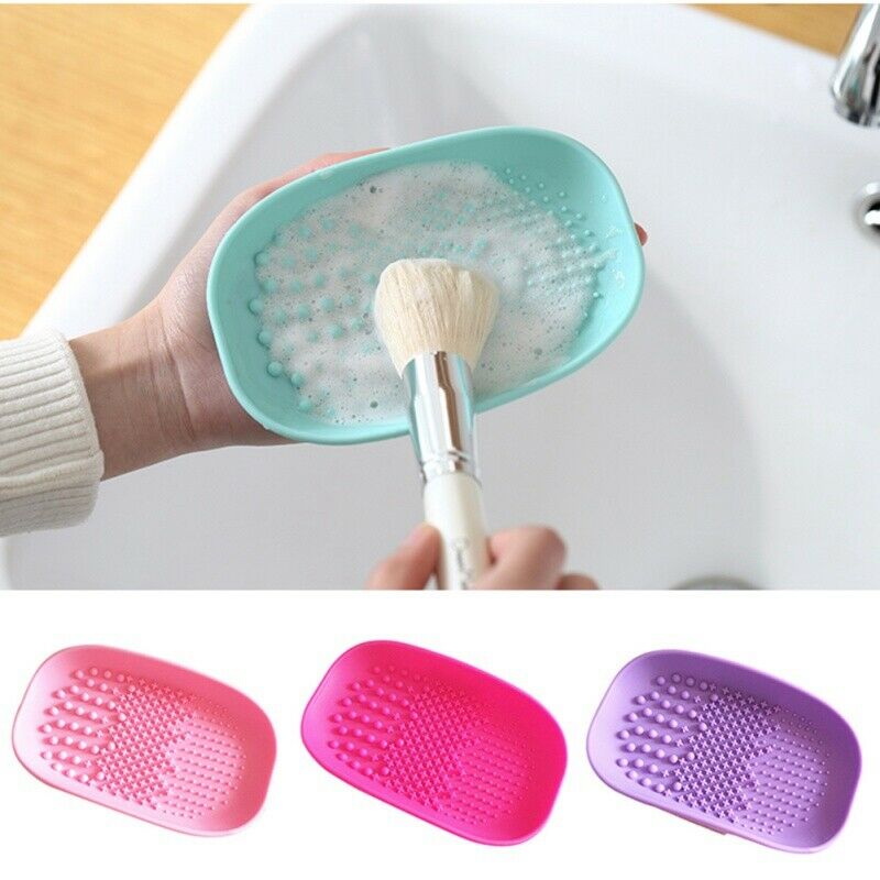 Green Brush Cleaner Cosmetic Make Up Washing Brush Gel Cleaning Mat Foundat L8Y4